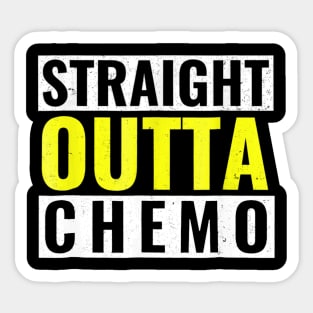 Straight Outta Chemo T Shirt Yellow Bone Sarcoma Cancer Sticker